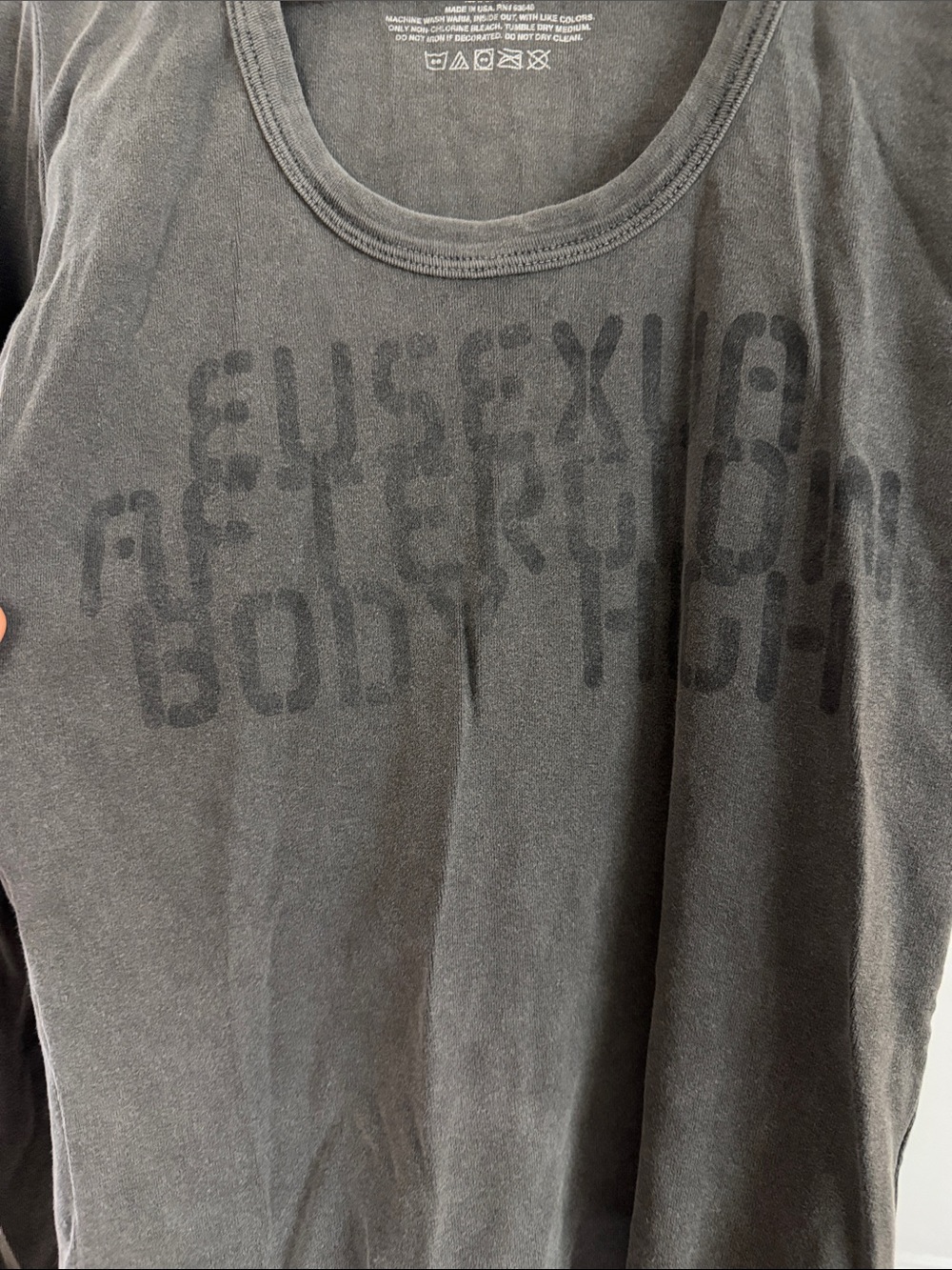 FKA TWIGS EUSEXUA BODY HIGH TOUR Long Sleeve Scoop Neck Top - Gray - Picture 5 of 5